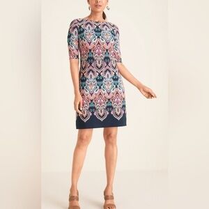 Eliza J Women’s Multi Paisley Medallion-Print Shift Dress Sz 14